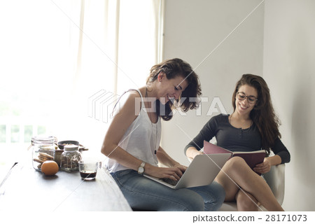 Lesbian Couple Together Indoors Concept 28171073