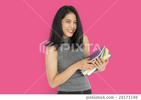 Woman Cheerful Portrait Studio Concept 28173198