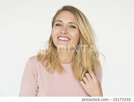 Woman Cheerful Studio Portrait Concept 28173288