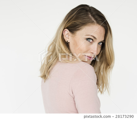 Woman Cheerful Studio Portrait Concept 28173290
