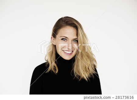 Woman Cheerful Studio Portrait Concept Woman Cheerful Studio Portrait Concept 28173616