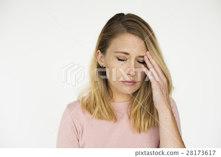 Woman Serious Studio Portrait Concept 28173617