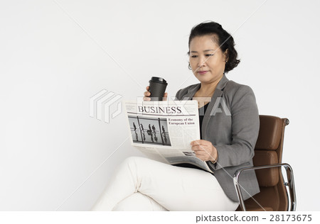 Woman Cheerful Studio Portrait Concept 28173675
