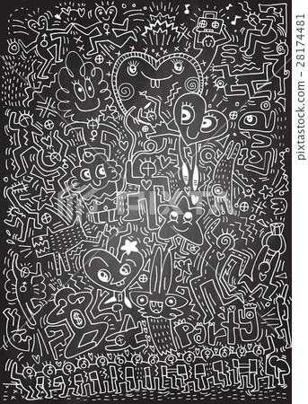hand drawn love doodles party, dance and drink hand drawn love doodles party, dance and drink 28174481