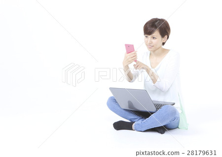 Sumaho and PC and young lady Sumaho and PC and young lady 28179631