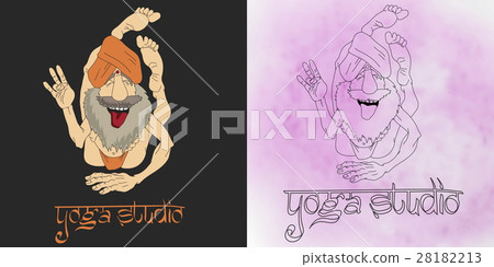 Funny Indian Man Practicing Yoga Funny Indian Man Practicing Yoga 28182213