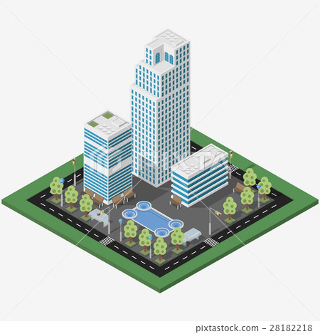Isometric megalopolis business city 28182218