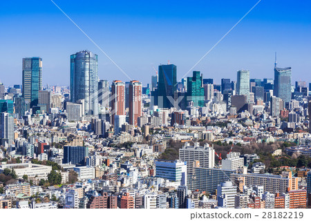 東京六本木和虎之門周圍的城市景觀 東京六本木和虎之門周圍的城市景觀 28182219
