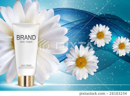 Skin Toner Bottle Tube Template for Ads or Skin Toner Bottle Tube Template for Ads or 28183234