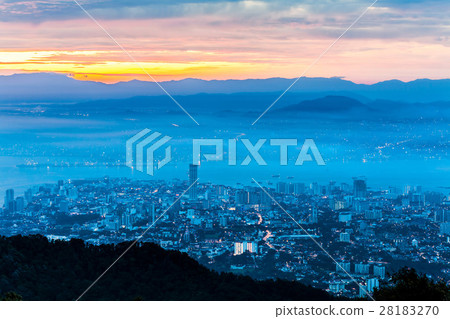 Cityscape view from top of the Penang hill Cityscape view from top of the Penang hill 28183270