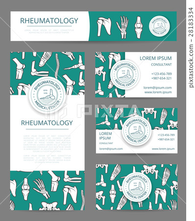 Rheumatology Medical Center Banner Template Set Stock