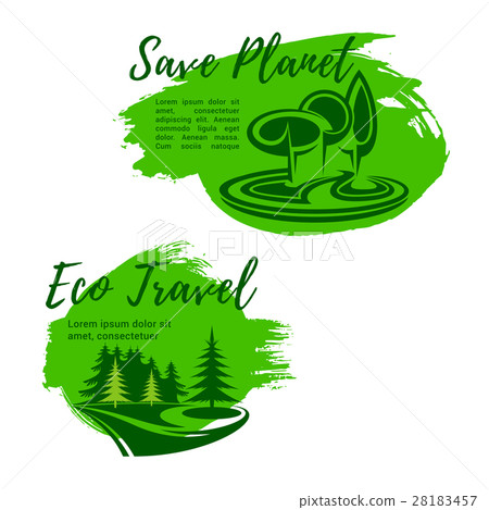 Eco travel green travel vector symbols Eco travel green travel vector symbols 28183457
