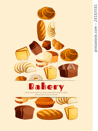 Bakery bread cutting board vector poster 28183581