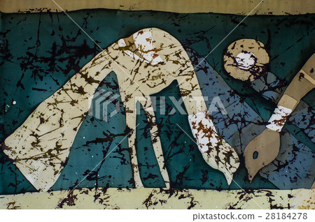 Pigeons, fragment, hot batik, background texture 28184278