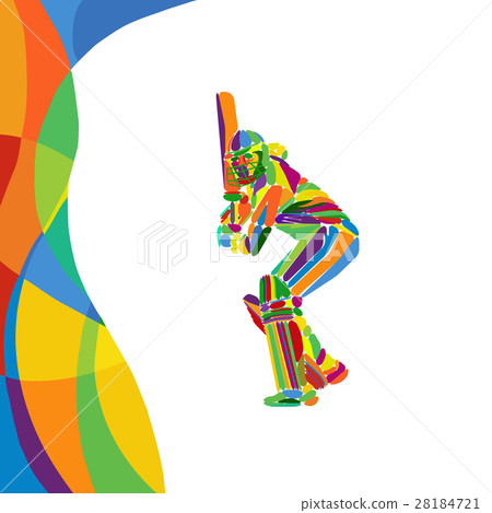 Abstract cricket player vector color illustration Abstract cricket player vector color illustration 28184721