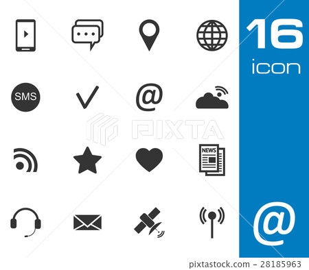 Vector black Communication icons set 28185963
