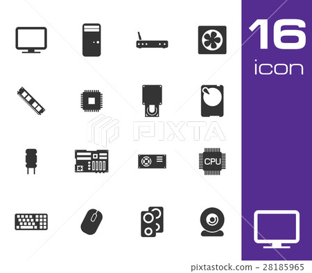 Vector black compass icons set 28185965