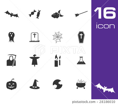 Vector black halloween icons set Vector black halloween icons set 28186010