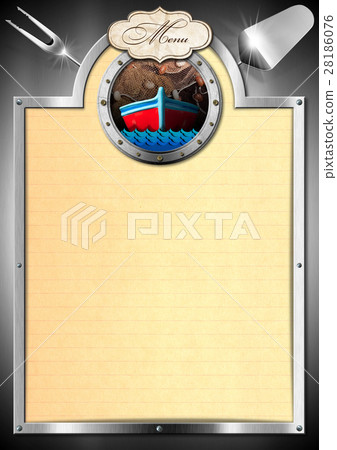 Seafood Menu with Metal Porthole 28186076