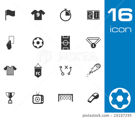 Vector black  soccer  icons set 28187295