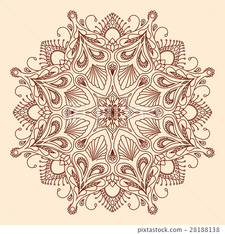 Round decorative floral mandala element  28188138
