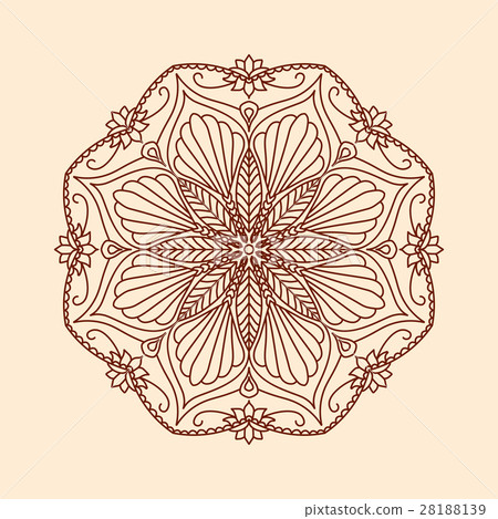Round decorative floral mandala element  28188139