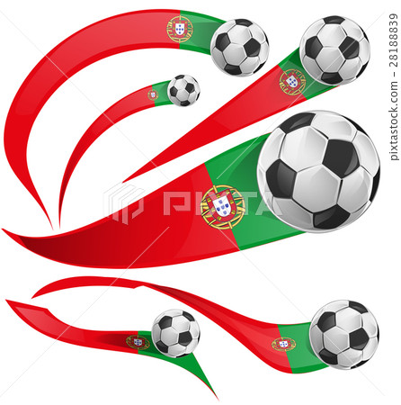 Portugal flag set with soccer ball Portugal flag set with soccer ball 28188839