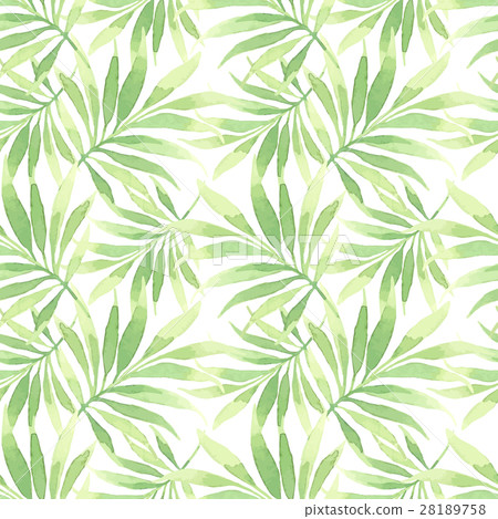 Watercolor tropical pattern with leaves. 28189758