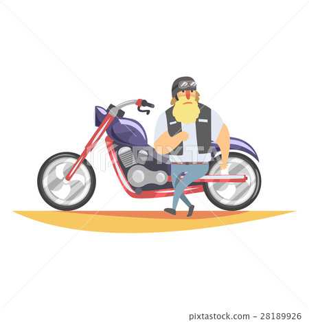 Outlaw Biker Club Member With Long Blond Beard Outlaw Biker Club Member With Long Blond Beard 28189926