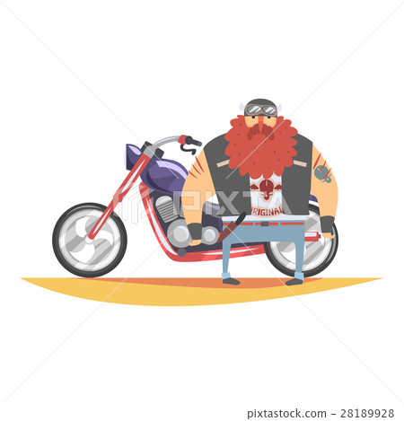 Outlaw Biker Club Member With Long Beard And 28189928