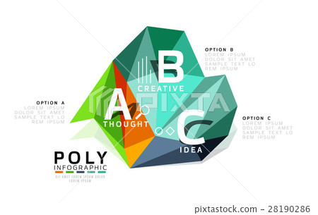 Vector colorful abstract low poly infographic Vector colorful abstract low poly infographic 28190286