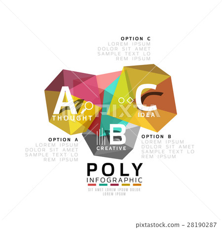 Abstract low poly infographics template 28190287