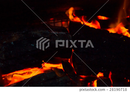 Beautiful burning fire flame background and coals 28190718