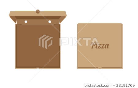 Opened cardboard box for Pizza Opened cardboard box for Pizza 28191709