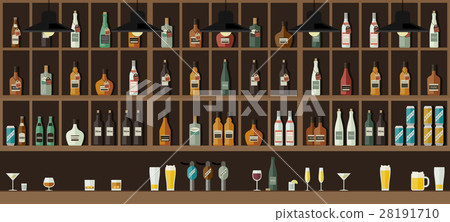 Bar counter with drinks 28191710