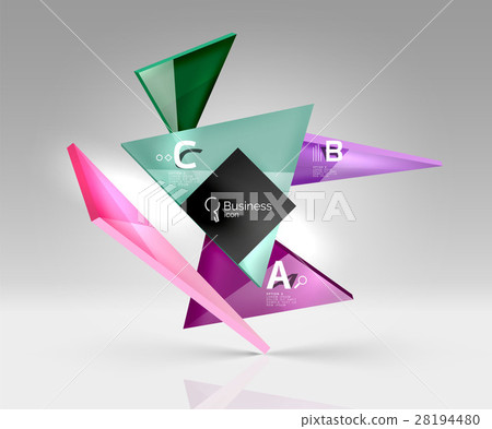 Geometric glass triangles abstract background 28194480