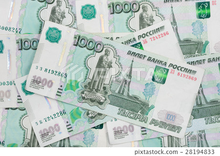 Background of scattered banknotes - Russian ruble 28194833