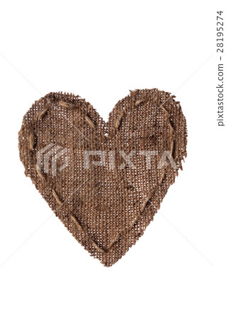 Vintage heart with linen thread. Vintage heart with linen thread. 28195274