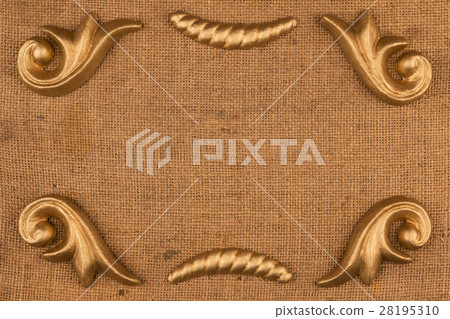 Luxury frame made of golden stucco plaster Luxury frame made of golden stucco plaster 28195310