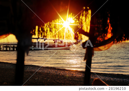 sun on beach at sunday 28196210