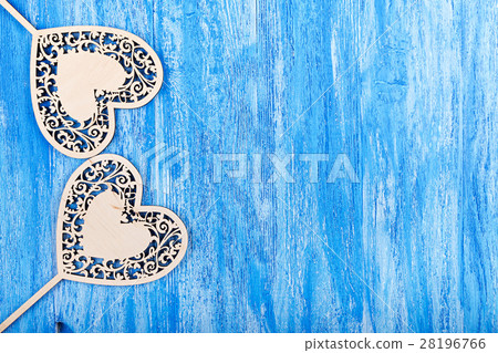 wooden hearts on Valentine's Day 28196766