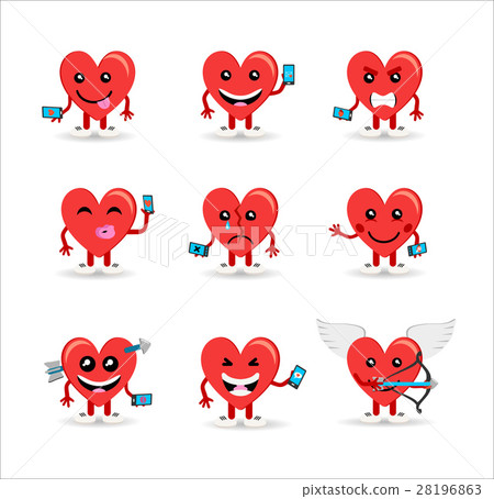 Valentines day social media heart emoji set Valentines day social media heart emoji set 28196863