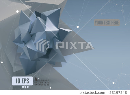 Abstract geometric paper shape on polygonal BG Abstract geometric paper shape on polygonal BG 28197248