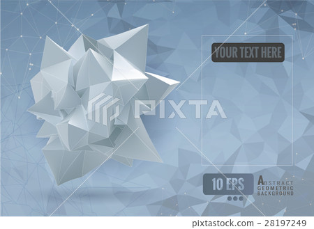 Abstract geometric shape on blue polygonal BG Abstract geometric shape on blue polygonal BG 28197249