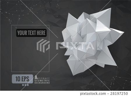 Abstract geometric shape on dark polygonal BG Abstract geometric shape on dark polygonal BG 28197250