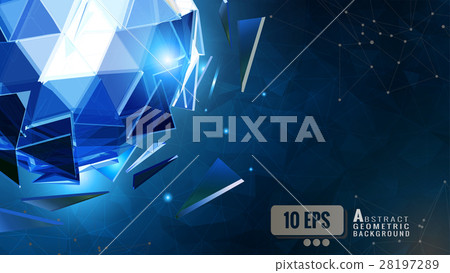 Glowing polygonal sphere on dark blue BG Glowing polygonal sphere on dark blue BG 28197289