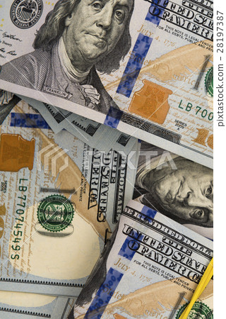 Packs of hundred dollar bills Packs of hundred dollar bills 28197387