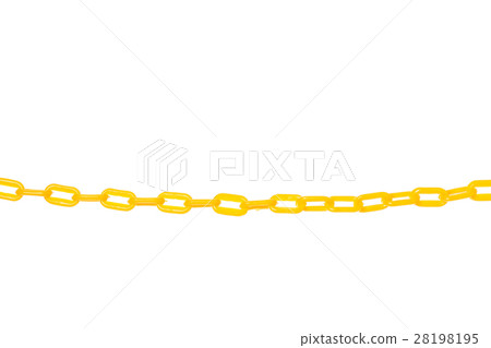 New yellow plastic chain. Studio shot isolated on white New yellow plastic chain. Studio shot isolated on white 28198195