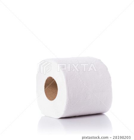 White toilet paper/tissue paper. Studio shot isolated on white 28198203