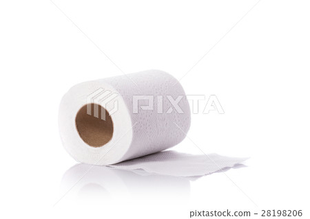 White toilet paper/tissue paper. Studio shot isolated on white 28198206